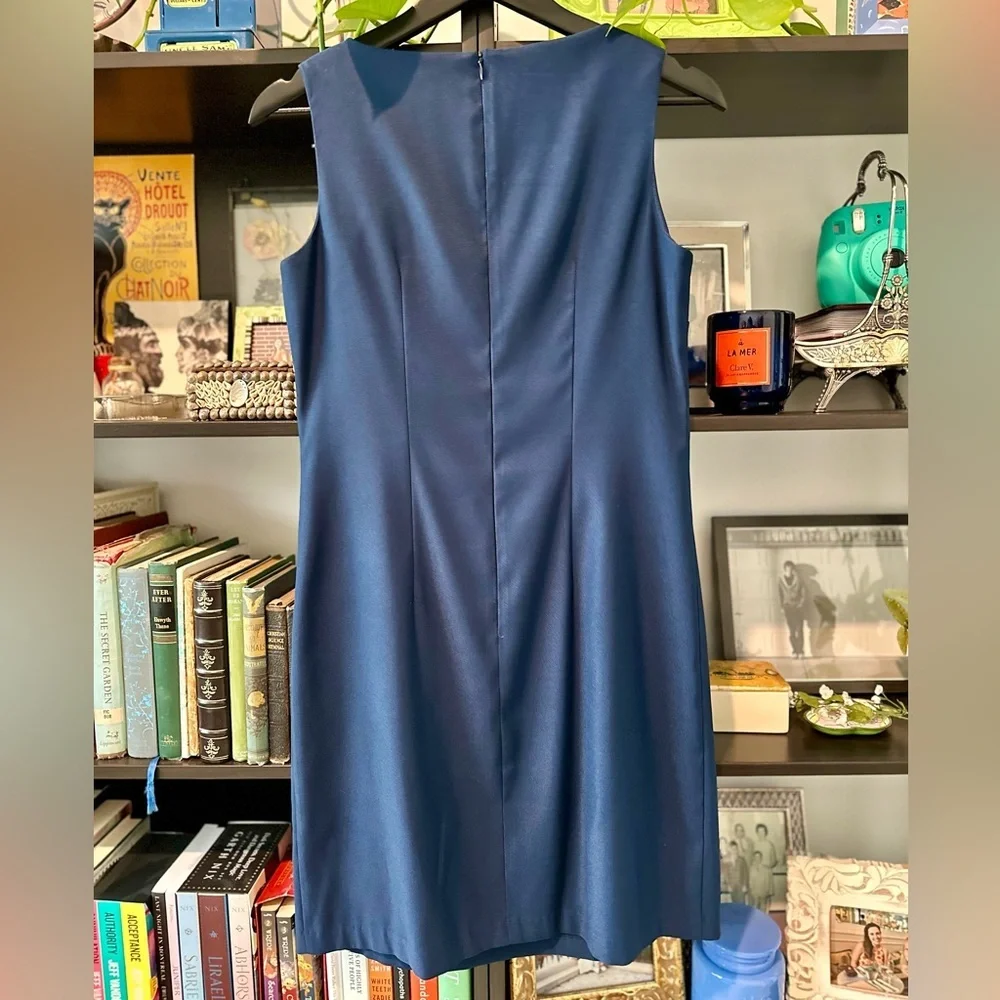 AB studio preppy vintage corpcore business core classic navy sheath dress sz 4 - Picture 3 of 13